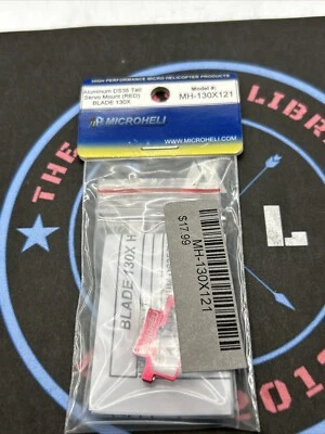MicroHeli. MH-130X121. Aluminum DS35 Tail Servo Mount. Red. Blade 130X - Image 1 of 3