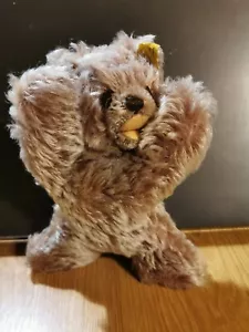 Alter Steiff Teddy mit Fahne u. Knopf im Ohr, 18 cm - Bild 1 von 5
