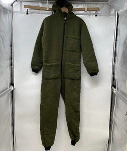 Vintage Jumpsuit Overall grün Fleece gefüttert Kapuze Schneeanzug? Bivvy? B11 - Bild 1 von 20