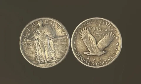 1923 Standing Liberty Silver Quarter VF Condition Uncertified Cover