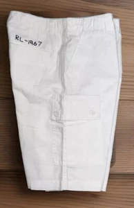 NWT POLO RALPH LAUREN RL-1967 Boys Cargo SHORTS Cotton Sz 10 White - Picture 1 of 6