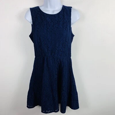 Vestido Delia Mujer Sin Mangas Talla M Azul Marino Floral Encaje Manga Corta Hasta la Rodilla Foto 1 de 4