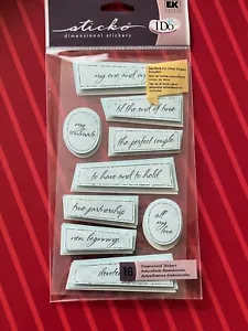 RARE BLUE WEDDING DIMENSIONAL STICKERS BY STICKO - RETIRED - FREE SHIPPING - Picture 1 of 2