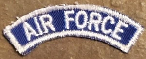 USAF AIR FORCE Shoulder Arc Tab Rocker Cut COLOR PATCH Blue & White VTG NOS NEW - Picture 1 of 3