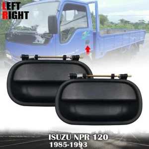 Manija de puerta exterior izquierda derecha par negra para Isuzu ELF NPR120HP NKR 1985-1993 - Imagen 1 de 6