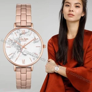 NWT 🌹 LOLA ROSE LR4076 White Howlite Dial Rose Gold-Tone Bracelet 30mm Watch - Picture 1 of 12