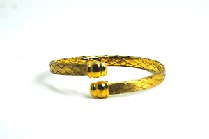 Veronese Sterling Silver Gold Vermeil Woven Bypass Bracelet - Picture 1 of 7