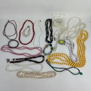 Vintage to Now Acrylic Beaded Necklaces Jewelry Lot 1Lb To Wear or for Craft - Picture 1 of 7