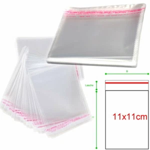 11x11 Tüten 500Stk. Folienbeutel Selbstklebend Beutel PP Folie Klar Transparent - Bild 1 von 4