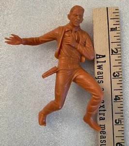 Vintage Louis Marx Spielzeug orange verwundeter Cowboy, 5 Zoll - Bild 1 von 5