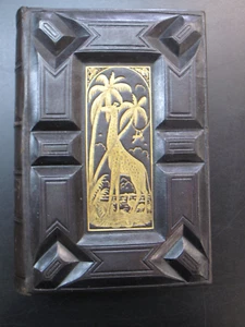 Deluxe Sculptured Leather Binding Gilt Giraffe Illus 1877 Zoology Wm Bingley - Picture 1 of 18