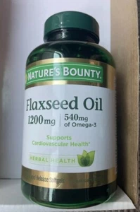 NATURE'S BOUNTY FLAXSEED OIL 1200 mg /540 mg OF OMEGA-3 125 SOFTGELS EXP 10/26 - Picture 1 of 4