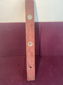 Vintage Carpenter Level Port Austin Tool Double Bubble 24" Wood Red Paint - Picture 1 of 4
