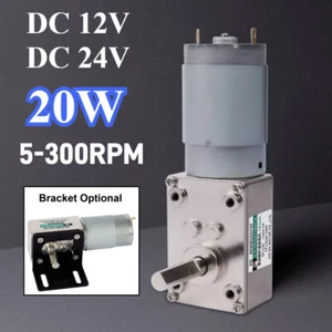 DC 12V 24V Right Angle Deceleration Reduction Motor 20W Worm Gear Motor 5-300RPM - Picture 1 of 12