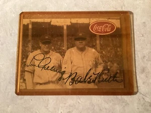 BABE RUTH/LOU GEHRIG , Coca-Cola NOVELTY, Promo Card( w/ Lt. Protective Case) !! - Picture 1 of 2