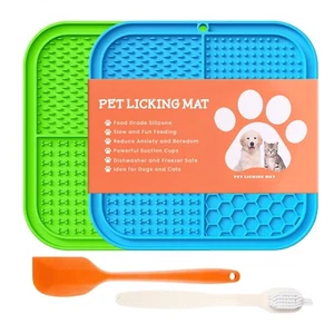 Licky Mats for Dogs, 2PCS Large Dog Licky Mat with Suction Cups, Spatula & Brush - Picture 1 of 6