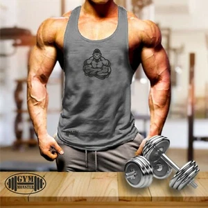 Gorilla Muscles Vest Gym Clothing Bodybuilding Training Workout MMA Men Tank Top - Picture 1 of 10