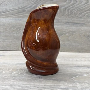 Studio Art Pottery Pitcher Jug Vase Handmade Brown Glaze Wood Tone MCM 1960’s - Picture 1 of 12