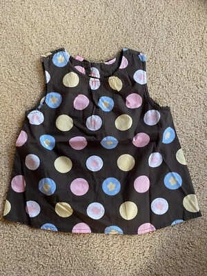 NUEVO CON ETIQUETAS Blusa Top Crazy 8 Lunares Sin Mangas Flores Lazo 5T Foto 1 de 4