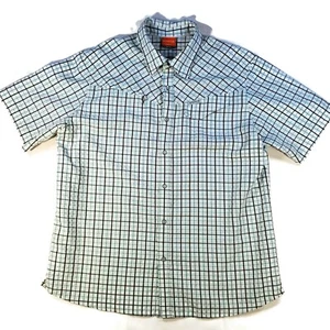 Merrell Shirt Mens Size XL Short Sleeve Pearl Snap Zip Pocket Western Plaid  - Picture 1 of 16