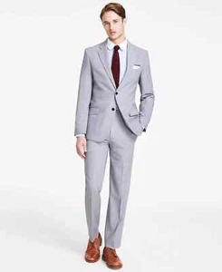 Nautica Men's Modern-Fit Stretch Suit Separate PantorJacket Light Grey Solid NWT - Picture 1 of 36