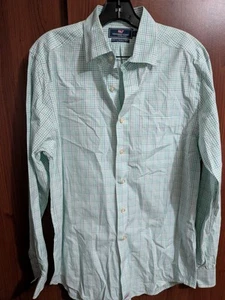Vineyard Vines Slim Fit Murray Herrenhemd M Medium Baumwolle blau grün kariert - Bild 1 von 12
