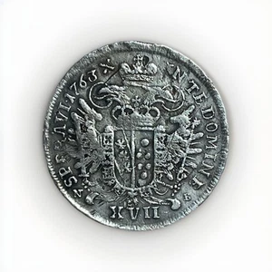 Habsburg Franz I. 17 Kreuzer 1763 NB Nagybany sehr selten Broschierspur schön - Bild 1 von 2