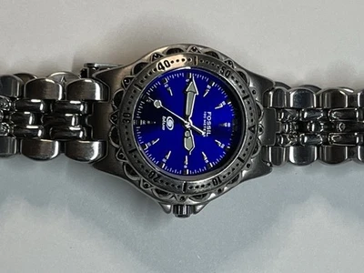 Fossil Blue AM-3099 Ladies Stainless Steel Diver Watch – Blue Dial – 100M WR - Image 1 of 4
