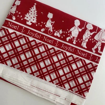 复古 Daisy Kingdom 织物红色圣诞剪影边框 43 英寸 x 97 英寸 阅读 — 第 1/4 张图片
