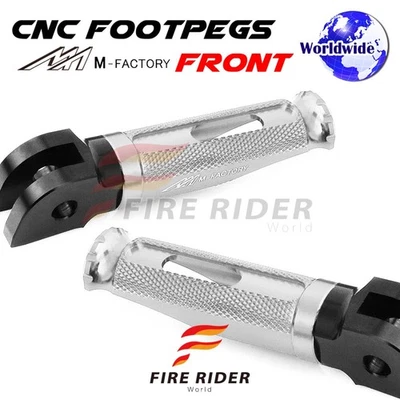 Clavijas de pie CNC plateadas Shinobi para Aprilia RSV4 1000 R APRC de fábrica/ABS 11 Foto 1 de 4