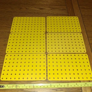 *UNUSED/QUALITY*6 X#52A SPECIAL ORDER FRENCH YELLOW MECCANO FLAT PLATE(7X11 HOLE - Picture 1 of 1