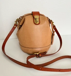 Alte Trend Vintage Doctor Bucket Leder Umhängetasche Henkelriemen braun Schnalle - Bild 1 von 23