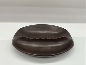 Vtg Ceramic Faux Wood Ashtray 8 1/2” L 6 3/8” W - Picture 1 of 9