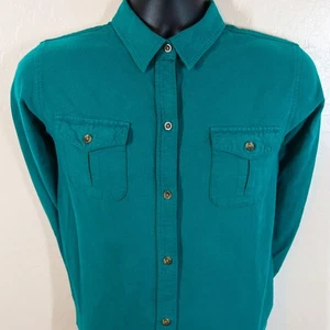 L.L.Bean türkis grün sämisch weich angeraut Flanellhemd doppelte Tasche Herren L - Bild 1 von 14