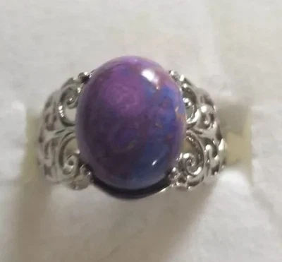 Anillo Mojave Turquesa Púrpura Talla 5.5 Acero Inoxidable  Foto 1 de 4