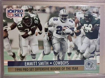 Emmitt Smith | Rookie of the Year | 1991 Pro Set | #22 | Cowboys - Image 1 of 2