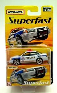 MatchBox SUPERFAST CHEVY IMPALA POLICE #35 White Limited Edition 1 of 15,500 - Picture 1 of 3