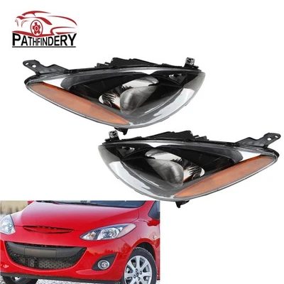 Halogen Headlights Left&Right Side For 2011 2012 2013 2014 Mazda 2 LH RH Sides - Image 1 of 4