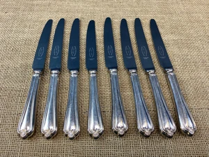 SET 8 X VINTAGE GEORGE WOOD & SONS SHEFFIELD DINNER TABLE KNIVES-22CM - Picture 1 of 5