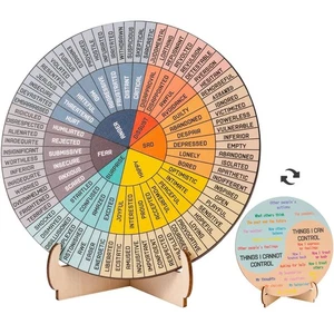 Feelings Wheel Therapy Office Desk Decor - Double Sided Mental Health Emotion... - Bild 1 von 8