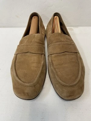 Mocasín HUGO BOSS Suavemente Construido Gamuza Logo Delantal Puntera en Camel Talla 8 1/2 Foto 1 de 4