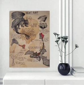 How To Train Your Dragon Poster Toothless Wall Art Fantasy Room Decor - Picture 1 of 4