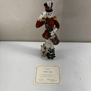 Vintage Lenox 2004 Winter Salute Bleistift Schneemann Weihnachten 12" hoch 3,5" Basis - Bild 1 von 7