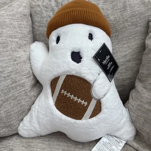 Almohada de fútbol americano y sombrero Martha Stewart Ghost HALLOWEEN de piel sintética nueva con etiquetas - Imagen 1 de 5