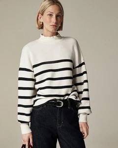 Sudadera J.Crew Heritage Terry cuello falso a rayas talla L NUEVA CON ETIQUETAS - Imagen 1 de 7