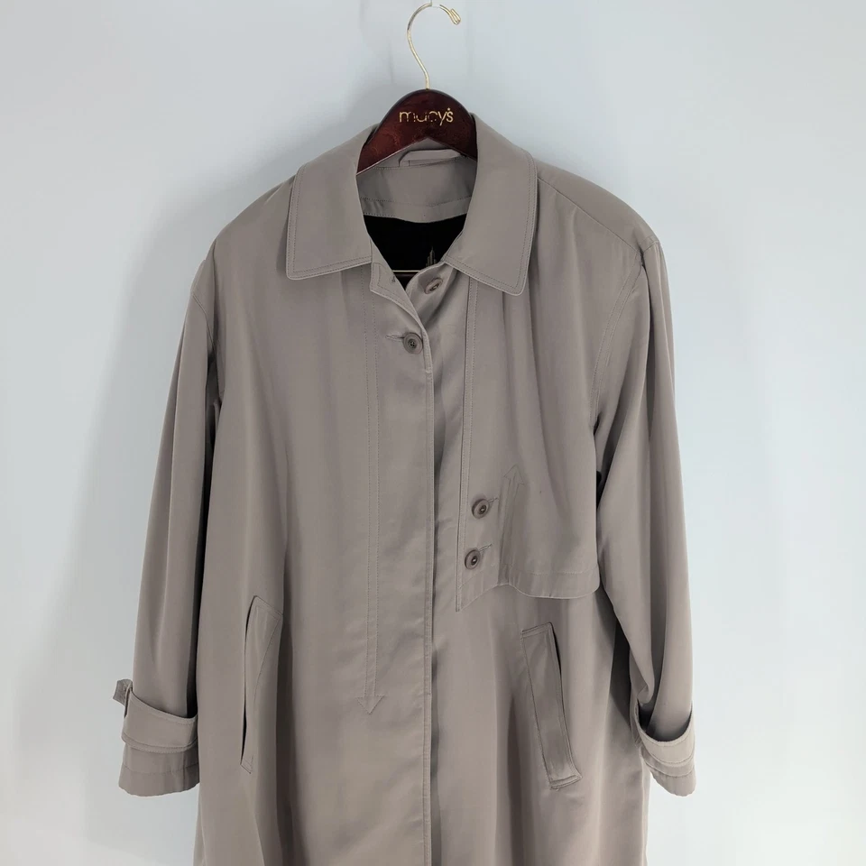 Gabardina vintage Misty Harbor original manga larga hasta la rodilla beige talla 12 Foto 1 de 4