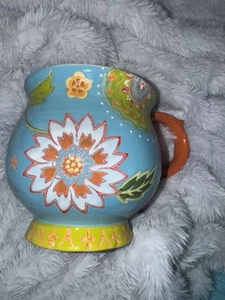Dutch Wax Anthropologie Pedestal Coffee Mug Cup Footed Boho Coastline Imports - Picture 1 of 5