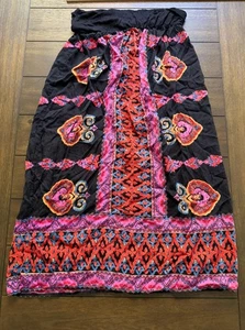 Gonna Angie donna piccola nera boho paisley stampa floreale vita fumè rayon - Foto 1 di 6