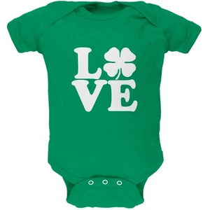 Love Irish Shamrock Green Soft Infant One Piece - Picture 1 of 1