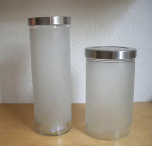 2x IKEA Droppar Spaghettiglas Pasta Vorratsglas satiniert Glas mit Deckel - Bild 1 von 4